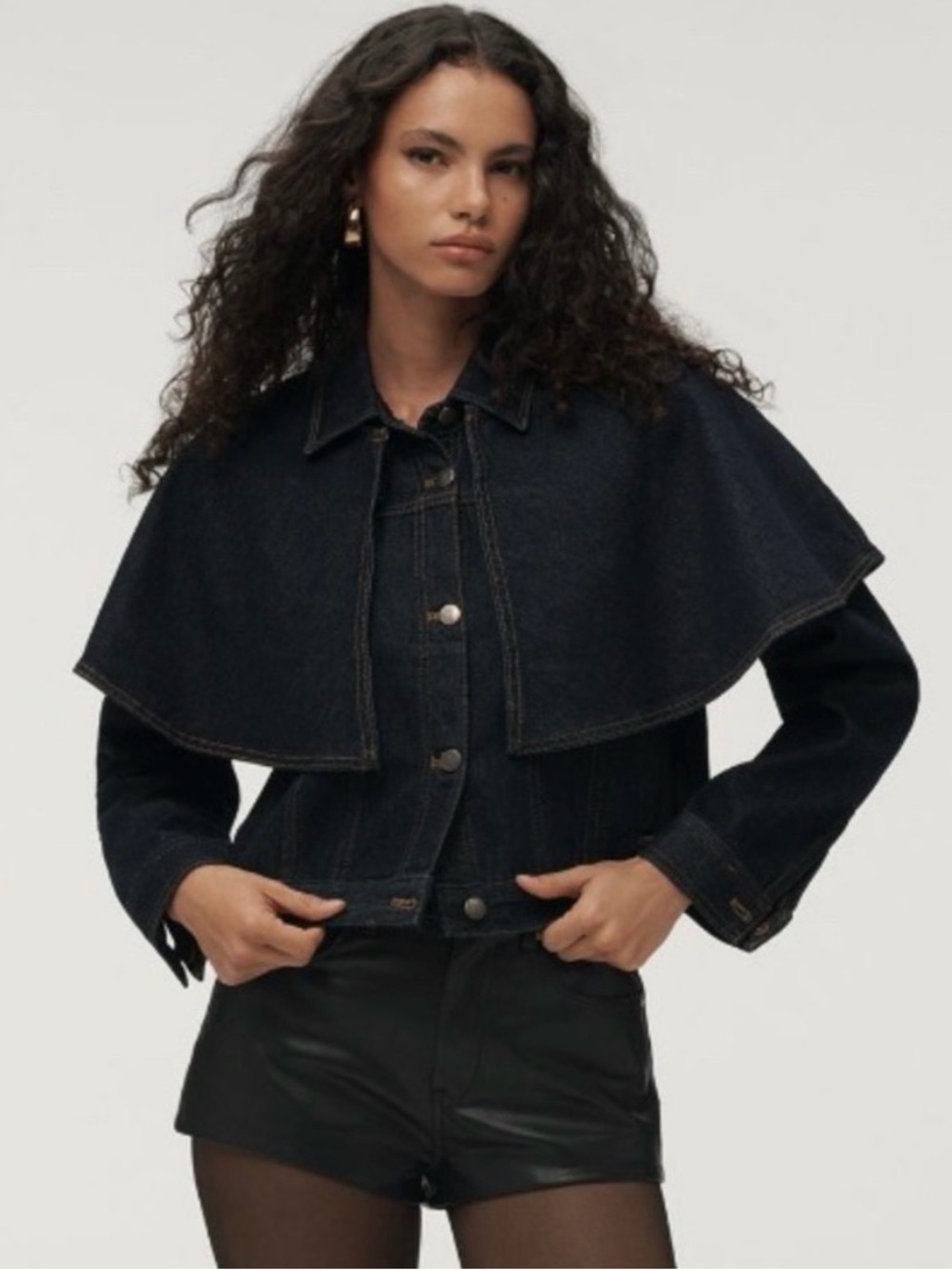 NWT ANTHROPOLOGIE PILCRO DENIM CAPELET JACKET LARGE